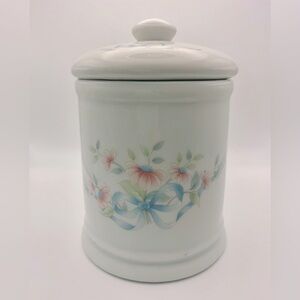 Vintage Princess House Heritage Blossom Exclusive Cotton Ball Jar w/Lid